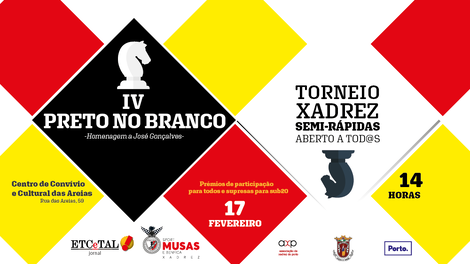 Nova edição do torneio de xadrez Preto no Branco em Campanhã Nova edição do torneio de xadrez Preto no Branco em Campanhã