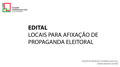 Locais para afixação de propaganda eleitoral - Eleições Autárquicas 2021