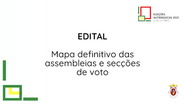 Mapa definitivo das assembleias e secções de voto