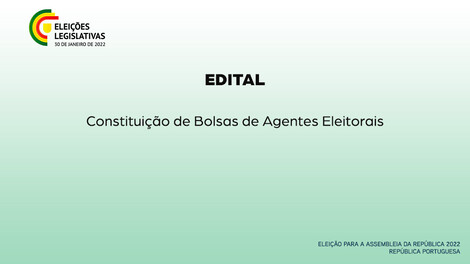  Edital da Constituição de Bolsas de Agentes Eleitorais (EL22)