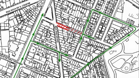 Condicionamento de trânsito e estacionamento - Rua de Francisco Carqueja