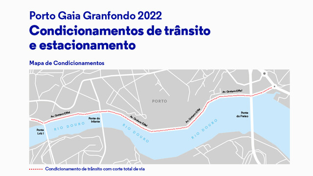 Condicionamentos de trânsito e estacionamento - Porto Gaia Granfondo 2022