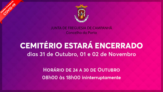 Alteração do funcionamento do cemitério Alteração do funcionamento do cemitério