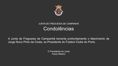 Condolências - Pinto da Costa Condolências - Pinto da Costa