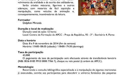  Ateliê de Marionetas de Dedo e Animação do Livro e da Leitura