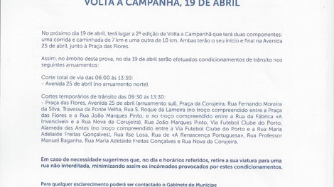 VOLTA A CAMPANHÃ - trânsito condicionado