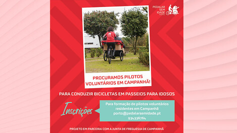 Procuramos pilotos voluntários para o Pedalar Sem Idade Procuramos pilotos voluntários para o Pedalar Sem Idade