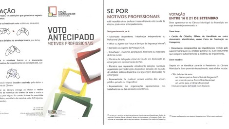 Eleição dos Órgãos das Autarquias Locais - voto antecipado