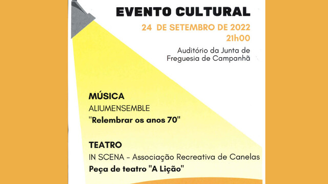 24 setembro haverá evento cultural no auditório