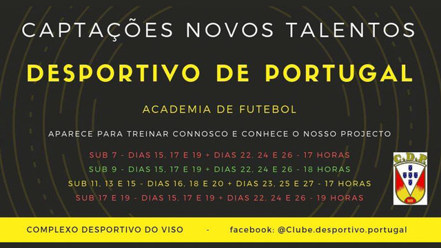 Captações do Clube Desportivo de Portugal Captações do Clube Desportivo de Portugal