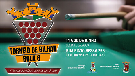 Torneio de bilhar Bola 8 - Interassociações de Campanhã 2024 Torneio de bilhar Bola 8 - Interassociações de Campanhã 2024