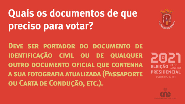 Documentos necessários para votar Documentos necessários para votar