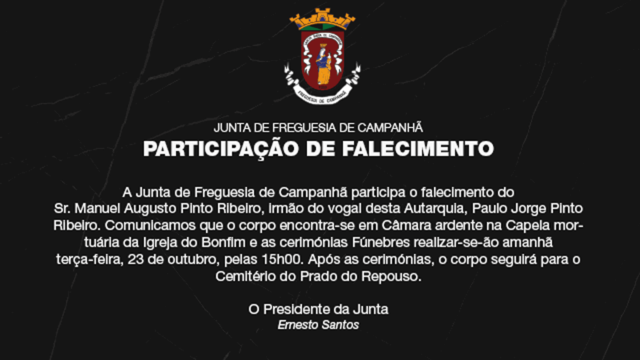 Participação de Falecimento Participação de Falecimento