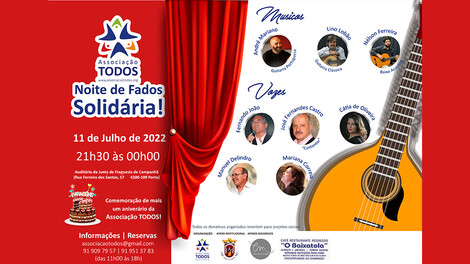 Noite de fados solidária, dia 11 no nosso auditório