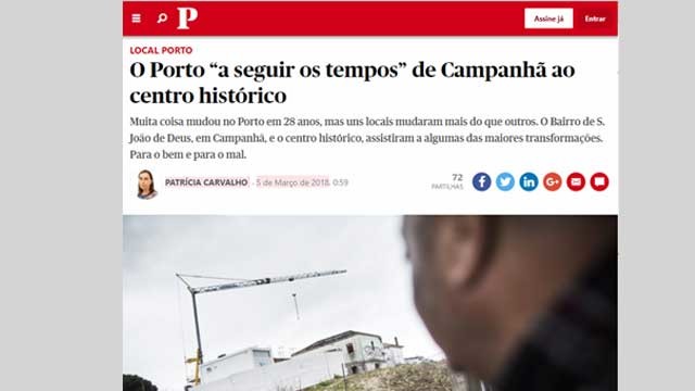 Jornal Público  - O Porto “a seguir os tempos” de Campanhã ao centro histórico