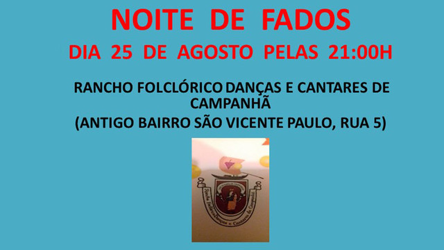 Noite de Fados do Danças e Cantares de Campanhã Noite de Fados do Danças e Cantares de Campanhã