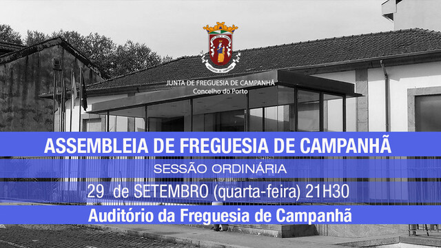 Assembleia de Freguesia de Campanhã - 29 de setembro - 21h30 