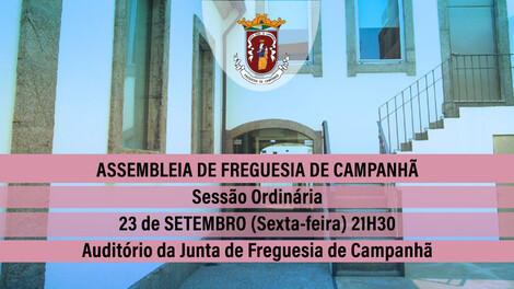 Assembleia de Freguesia de Campanhã  - 23 setembro - 21h30