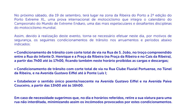 CONDICIONAMENTO DE TRÂNSITO - PORTO EXTREME XL