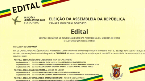 EDITAL - Eleição da Assembleia da República