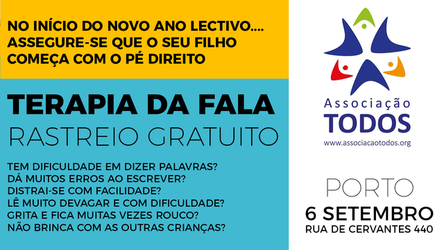 Terapia da fala - Rastreio Gratuito  Terapia da fala - Rastreio Gratuito