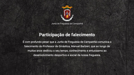 Participação de falecimento - Manuel Barbieri