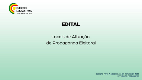 Edital com os locais de Afixação de Propaganda Eleitoral (EL22)