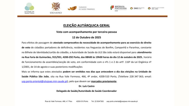 Eleição Autárquica - 12 de outubro de 2025 - Voto Acompanhado