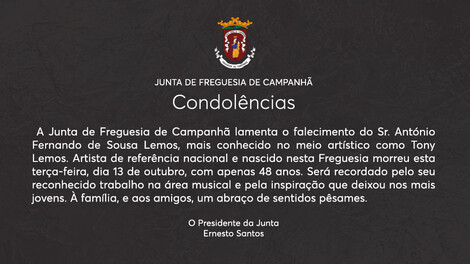 Condolências António Lemos