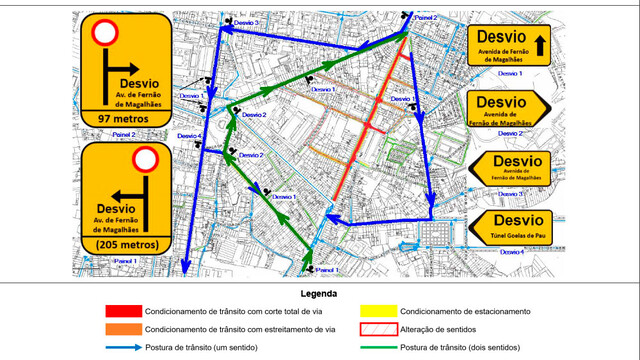 Prorrogação do condicionamento de trânsito Av. Fernão Magalhães