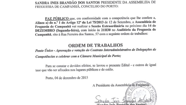 ASSEMBLEIA  DE FREGUESIA  14/12/2015