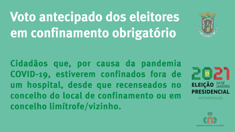 Voto antecipado dos eleitores em confinamento obrigatório
