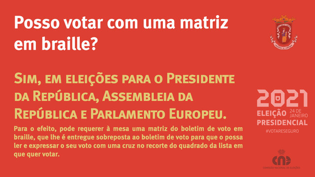 Votar com Matriz Braile Votar com Matriz Braile
