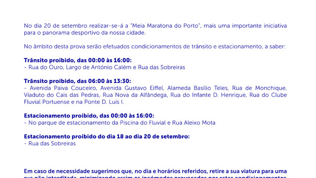 CONDICIONAMENTO DE TRÂNSITO - MEIA MARATONA